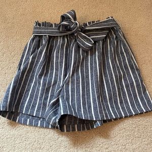 Shein stripped high waisted paper bag shorts
